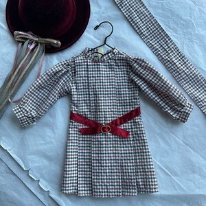 EUC VTG Pleasant Company Samantha Meet Dress with matching hat and ribbon AG 18”